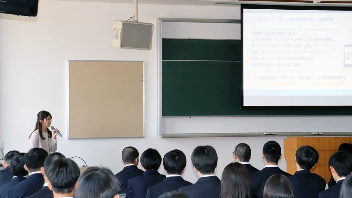 北海道静内高等学校での講習会の様子